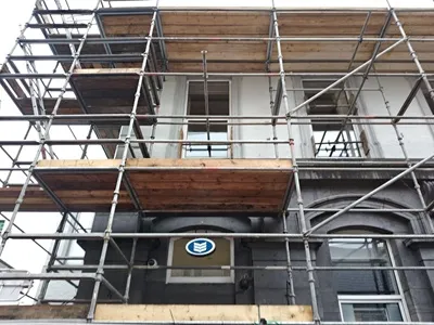 repairing roof on Bank of Ireland in Cork